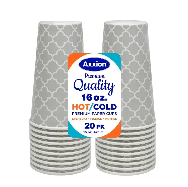 Vaso de papel 16 oz Grey