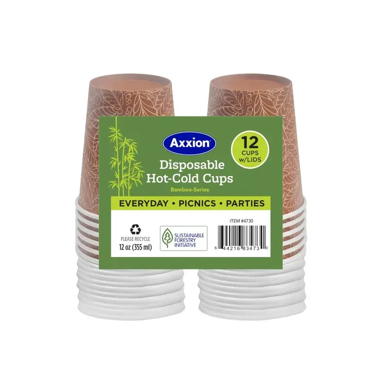 Vaso + tapa 12 oz Bamboo Style