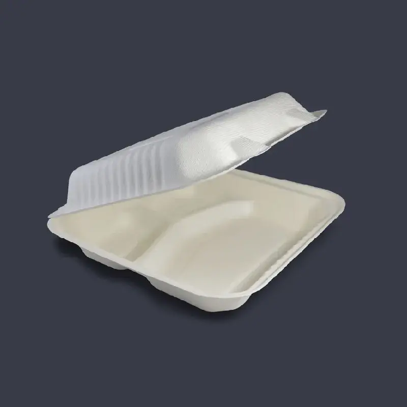 Contenedor compostable 8x8, 3 divisiones