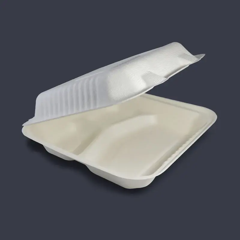Contenedor compostable 9x9, 3 divisiones