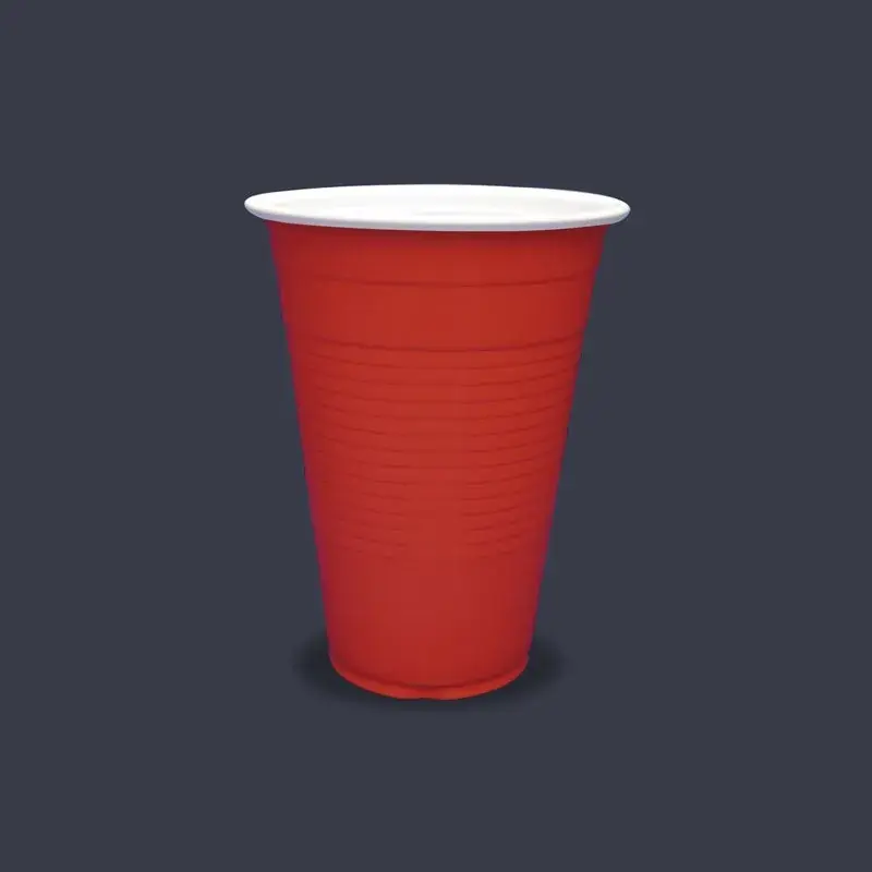 Vaso PP 16 oz largo rojo